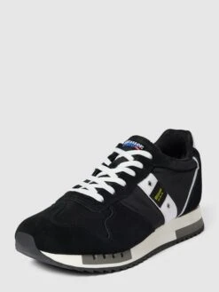 Blauer USA Sneaker Mit Label-Details Modell 'QUEENS' - Schwarz