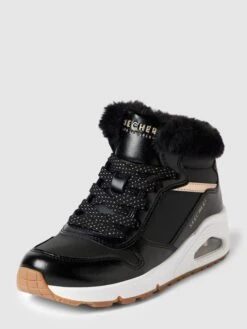 SKECHERS Sneaker Mit Kunstfell Modell 'UNO' - Schwarz