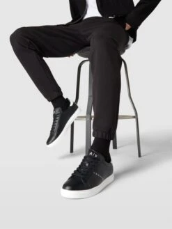 ARMANI EXCHANGE Sneaker Aus Leder - Schwarz