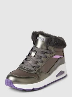 SKECHERS Sneaker Mit Kunstfell Modell 'UNO' - Silber