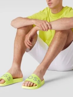 BOSS Slides Mit Label-Prägung Modell 'Bay It Slid' - Gelb