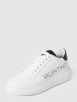 Valentino Sneaker Aus Leder Mit Kontrastbesätzen Modell 'BOUNCE' - Weiß