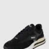 BOSS Sneaker Aus Leder-Mix Mit Label-Details Modell 'Kurt' - Schwarz