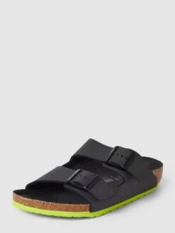 Birkenstock Zehentrenner Mit Dornschließe In Metallic Modell 'Gizeh' - Schwarz