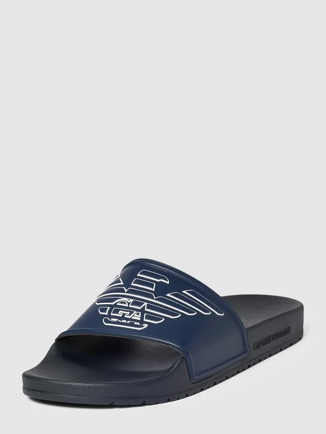 Emporio Armani Slides Mit Label-Print Modell 'Eagle' - Dunkelblau 4 Emporio Armani Slides Mit Label-Print Modell 'Eagle' - Dunkelblau – Bild 2