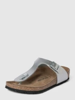 Birkenstock Zehentrenner Im Metallic-Look Modell 'GIZEH' - Silber