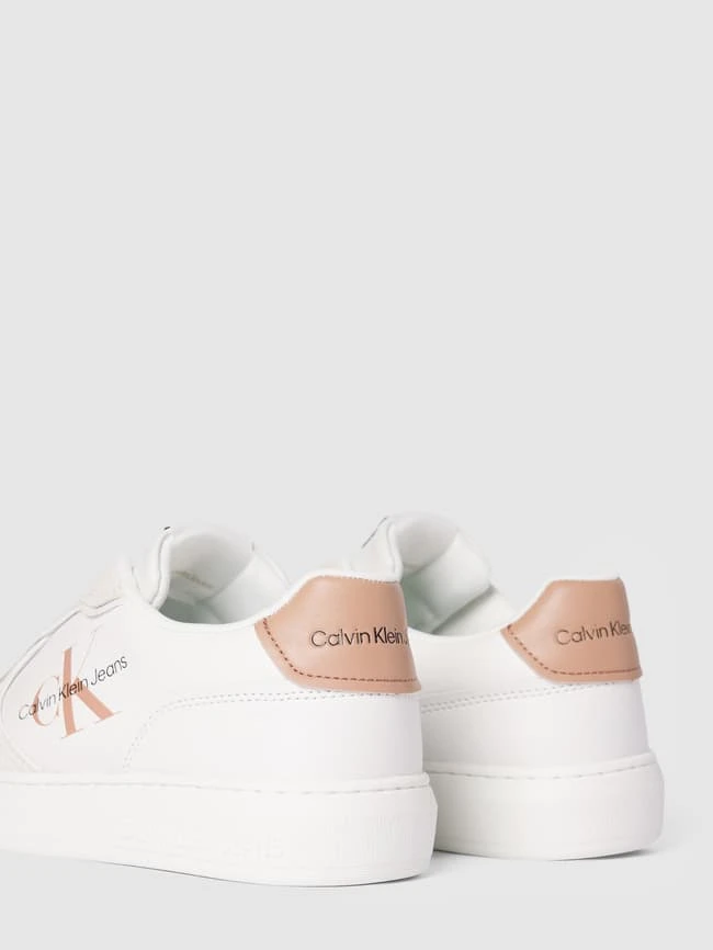 Calvin Klein Jeans Sneaker Aus Leder-Mix Mit Label-Print - Beige 4 Calvin Klein Jeans Sneaker Aus Leder-Mix Mit Label-Print - Beige – Bild 2