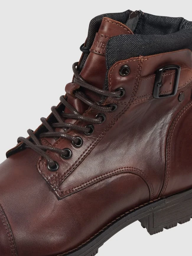 Jack & Jones Boots Aus Leder Modell 'Walbany' - Dunkelblau 4 Jack & Jones Boots Aus Leder Modell 'Walbany' - Dunkelblau – Bild 2