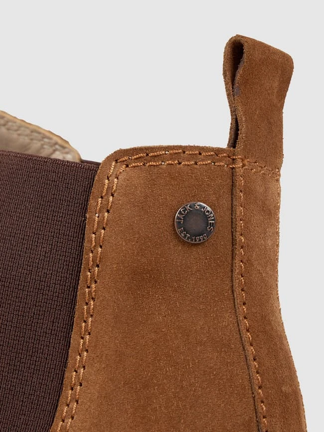 Jack & Jones Chelsea Boots Aus Veloursleder Modell 'Bravo' - Mittelbraun 4 Jack & Jones Chelsea Boots Aus Veloursleder Modell 'Bravo' - Mittelbraun – Bild 2
