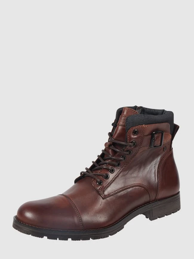 Jack & Jones Boots Aus Leder Modell 'Walbany' - Dunkelblau 3 Jack & Jones Boots Aus Leder Modell 'Walbany' - Dunkelblau