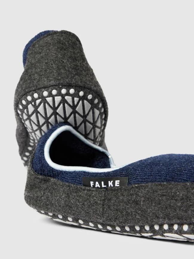Falke Hausschuhe Aus Schurwoll-Mix Mit Logo-Detail Modell 'COSYSHOE' - Blau Meliert 4 Falke Hausschuhe Aus Schurwoll-Mix Mit Logo-Detail Modell 'COSYSHOE' - Blau Meliert – Bild 2