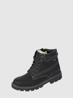 Tom Tailor Boots In Leder-Optik Mit Teddyfutter - Schwarz