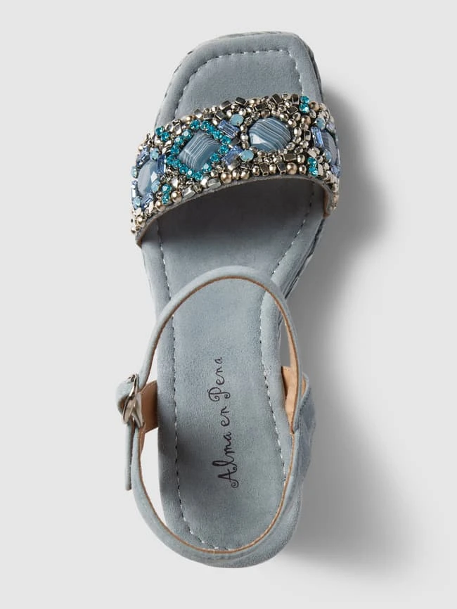 ALMA EN PENA Wedges Mit Ziersteinbesatz - Hellblau 6 ALMA EN PENA Wedges Mit Ziersteinbesatz - Hellblau – Bild 4