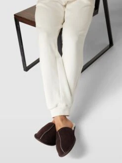 UGG Hausschuhe Aus Leder Modell 'SCUFF' - Dunkelbraun