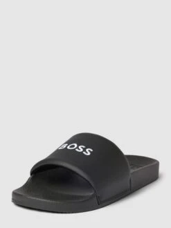 BOSS Slides Mit Label-Stitching Modell 'Reese' - Schwarz
