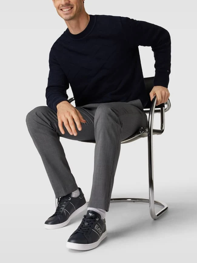 EA7 Emporio Armani Sneaker Mit Label-Details Modell 'SNEAKER ACTION LEATHER' - Marineblau 3 EA7 Emporio Armani Sneaker Mit Label-Details Modell 'SNEAKER ACTION LEATHER' - Marineblau