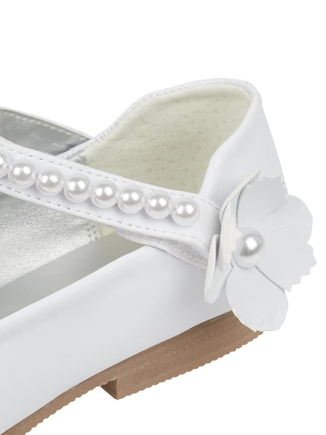 Happy Girls Ballerinas Mit Blüten-Applikation - Weiß 4 Happy Girls Ballerinas Mit Blüten-Applikation - Weiß – Bild 2