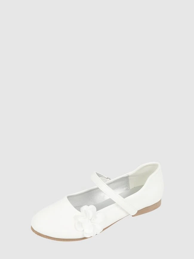 Happy Girls Ballerinas Mit Blüten-Applikation - Ecru 3 Happy Girls Ballerinas Mit Blüten-Applikation - Ecru