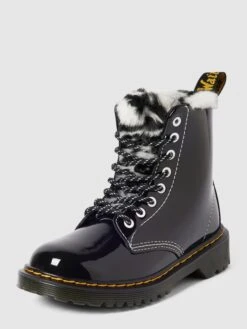 Dr. Martens Schnürboots In Lack-Optik Modell 'Serena' - Schwarz