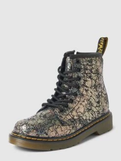 Dr. Martens Schnürboots In Glitzer-Optik - Schwarz