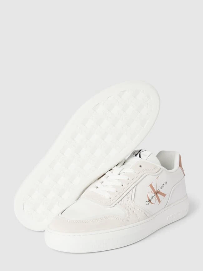 Calvin Klein Jeans Sneaker Aus Leder-Mix Mit Label-Print - Beige 5 Calvin Klein Jeans Sneaker Aus Leder-Mix Mit Label-Print - Beige – Bild 3