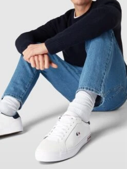 Lacoste Sneaker Aus Leder Mit Label-Details Modell 'POWERCOURT' - Weiß