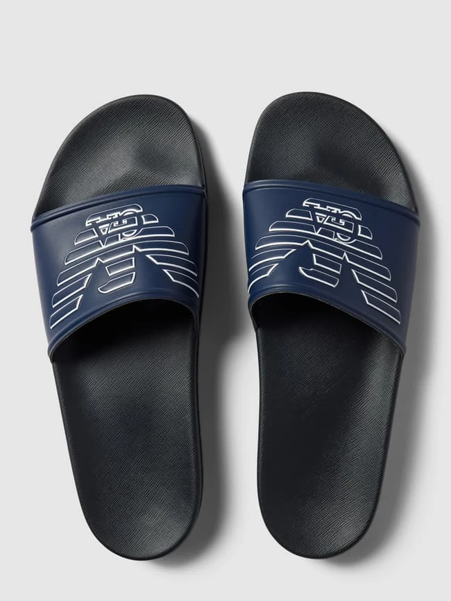 Emporio Armani Slides Mit Label-Print Modell 'Eagle' - Dunkelblau 6 Emporio Armani Slides Mit Label-Print Modell 'Eagle' - Dunkelblau – Bild 4