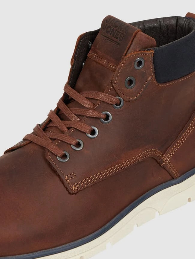 Jack & Jones Boots Aus Leder Modell 'Tubar' - Mittelbraun 4 Jack & Jones Boots Aus Leder Modell 'Tubar' - Mittelbraun – Bild 2