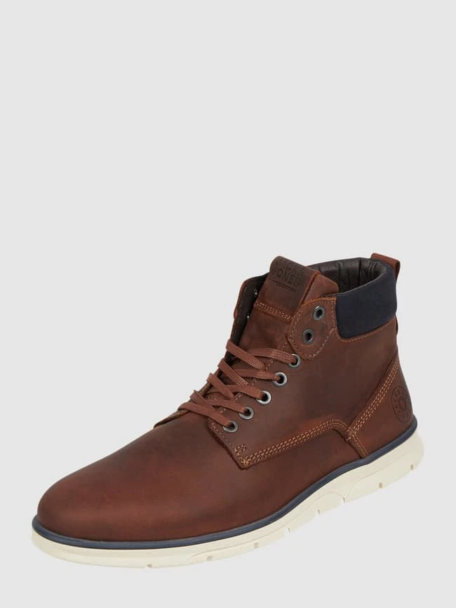 Jack & Jones Boots Aus Leder Modell 'Tubar' - Mittelbraun 3 Jack & Jones Boots Aus Leder Modell 'Tubar' - Mittelbraun