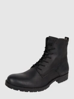 Jack & Jones Boots Aus Leder Modell 'Worca' - Schwarz