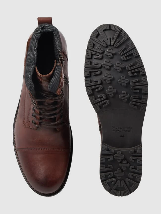 Jack & Jones Boots Aus Leder Modell 'Walbany' - Dunkelblau 6 Jack & Jones Boots Aus Leder Modell 'Walbany' - Dunkelblau – Bild 4