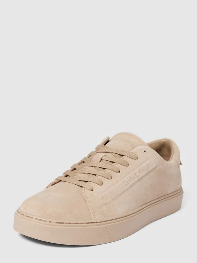 CK Calvin Klein Sneaker Aus Veloursleder Modell 'LOW TOP LACE UP' - Beige 4 CK Calvin Klein Sneaker Aus Veloursleder Modell 'LOW TOP LACE UP' - Beige – Bild 2